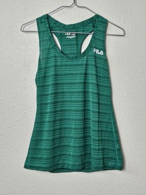 FILA Teal Green Striped Racerback Tank Top
